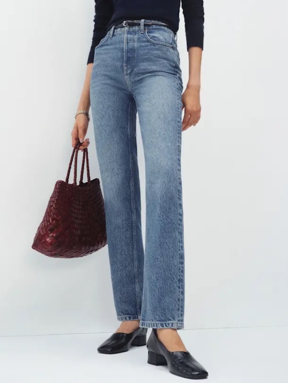 Reformation Jeans Cynthia High Rise Straight Jeans Colorado Wash
